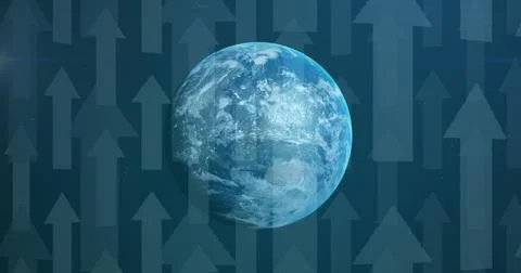 Image of globe and financial data processing Stock Illustration