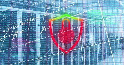 Image of globe and network of connections with online security padlock over Stock Photos