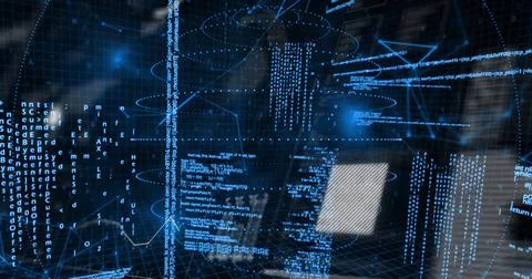 Image of globe and world map over data processing on black background 스톡 일러스트