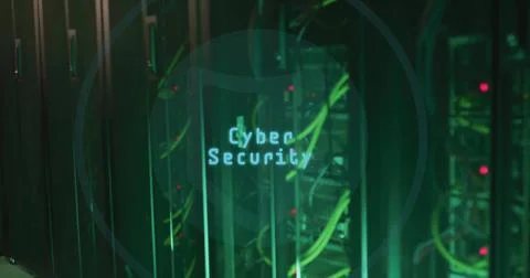 Image of globe icon and digital data processing over computer servers Stock Illustration
