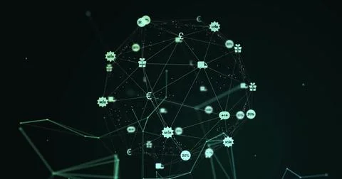Image of globe with network of connections Stock Illustration