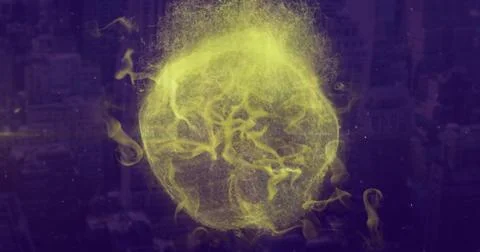 Image of globe with network of connections over binary coding イラスト素材