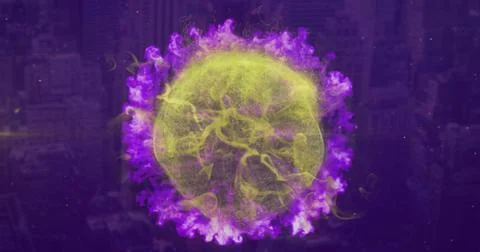 Image of globe with network of connections over binary coding Stock Illustration