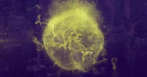 Image of globe with network of connections over binary coding Stock Photos