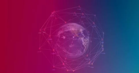 Image of globe of network of connections Foto stock