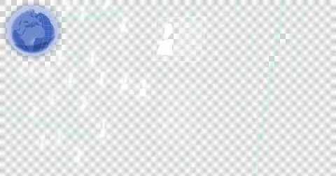 Image of globe, network with icons and data processing over transparent Stock Illustration