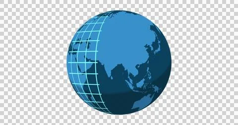 Image of globe with network over transparent background Ilustração Stock