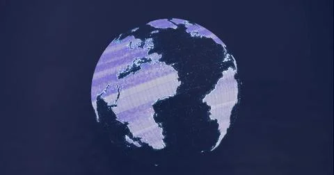 Image of globe over data processing Foto stock