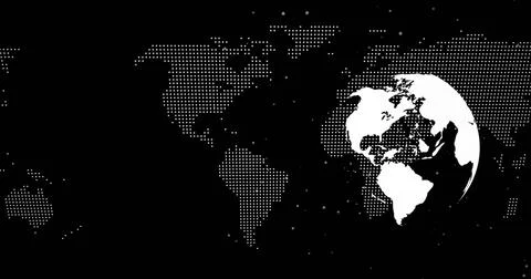 Image of globe spinning over world map 스톡 일러스트