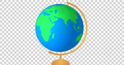 Image of globe spinning on stand Stock Illustration