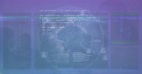 Image of globe, statistics and data processing イラスト素材