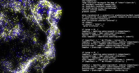 Image of glowing 3d network and text data processing on black background Foto stock