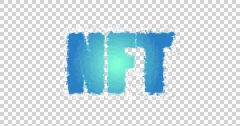 Image of glowing blue nft text on transparent background Stock Illustration