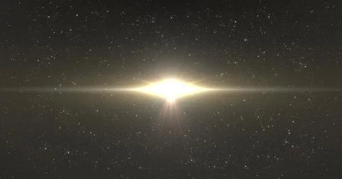 Image of glowing lights over night sky with stars Stock Illustration