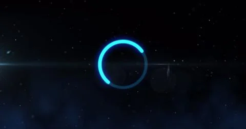 Image of glowing loading circle digital interface イラスト素材