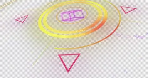 Image of glowing multi coloured scope scanning with light trails and markers on Stock Illustration