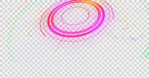 Image of glowing multi coloured scope scanning with light trails and markers on Stock Illustration