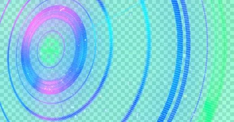 Image of glowing multi coloured scope scanning with light trails and markers on Stock Illustration
