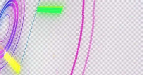 Image of glowing multi coloured scope scanning with light trails and markers on Stock Illustration