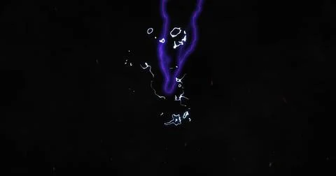 Image of glowing purple lightning flashes and glowing white liquid light on Stock Illustration