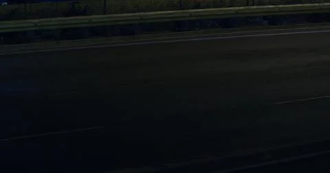 Image of glowing qr code over red light trails Stock Illustration