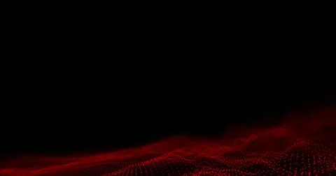 Image of glowing red mesh waving on seamless loop on black background Stock Illustration