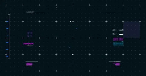 Image of glowing scope scanning data processing with markers on grid background Illustrazione stock