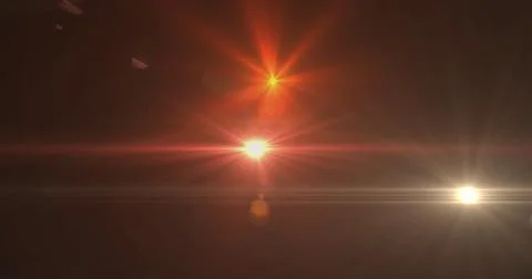 Image of glowing spots of lights over dark background Ilustração Stock