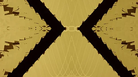 The image is a gold and black design with a cross shape Stock Footage 328615371