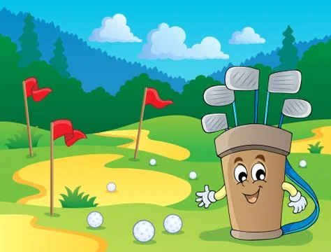 Image with golf theme - illustration. Stock Illustration