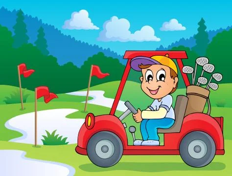 Image with golf theme - illustration. Stock Illustration