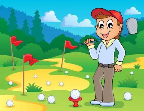 Image with golf theme - illustration. Stock Illustration