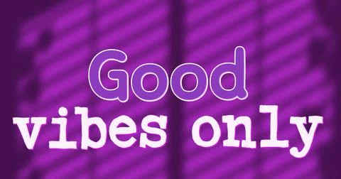 Image of good vibes only text over shadows Ilustração Stock