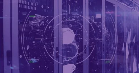 Image of good vibes text with network of connections and data processing over Ilustração Stock