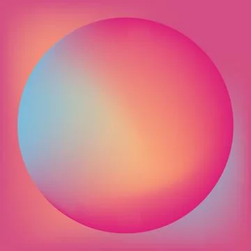Image of gradient pink to blue circle with copy space on pink background Stockillustratie