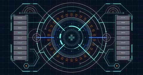 Image of graduation hat over digital interface Illustrazione stock