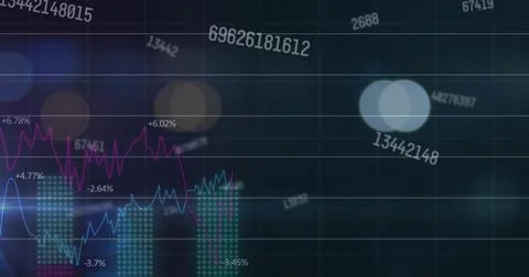 Image of graph and diverse data Stock Photos