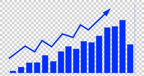 Image of graph with arrow and financial data processing on transparent Stock Illustration