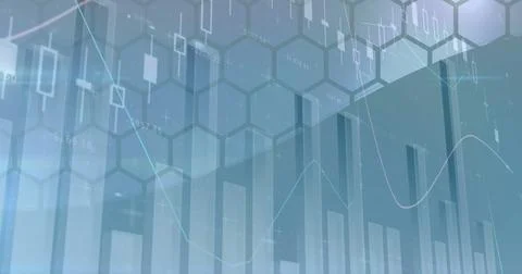 Image of graph, binary code, midsection of digital human, low angle view of sky 스톡 일러스트