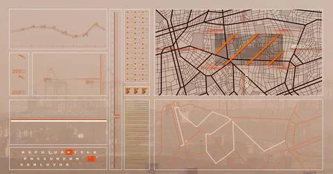 Image of graph, loading circles, bars, navigation pattern and computer lang.. Stock Photos