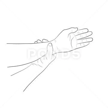 Image graphics vector outline Wrist pain is often caused by sprains ...