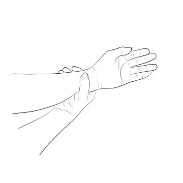 Image graphics vector outline Wrist pain is often caused by sprains Stock-Illustration