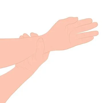 Image graphics vector outline Wrist pain is often caused by sprains Stock-Illustration