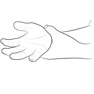 Image graphics vector outline Wrist pain is often caused by sprains Stock-Illustration