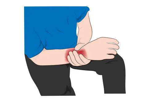 Image graphics vector outline Wrist pain is often caused by sprains Stock-Illustration