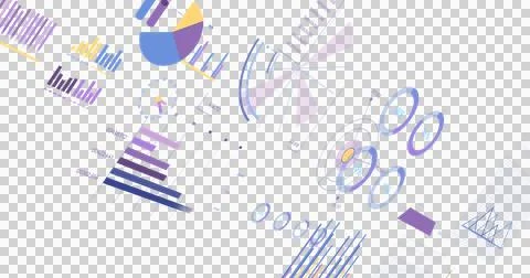 Image of graphs, charts, statistics and data processing over transparent Stock Illustration