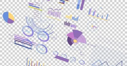Image of graphs, charts, statistics and data processing over transparent Ilustração Stock
