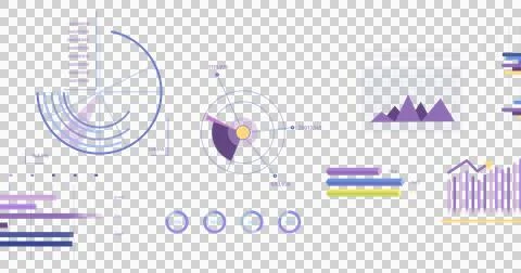 Image of graphs, charts, statistics and data processing over transparent Ilustração Stock