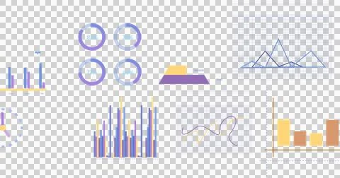 Image of graphs, charts, statistics and data processing over transparent Ilustração Stock