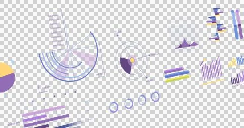 Image of graphs, charts, statistics and data processing over transparent 스톡 일러스트